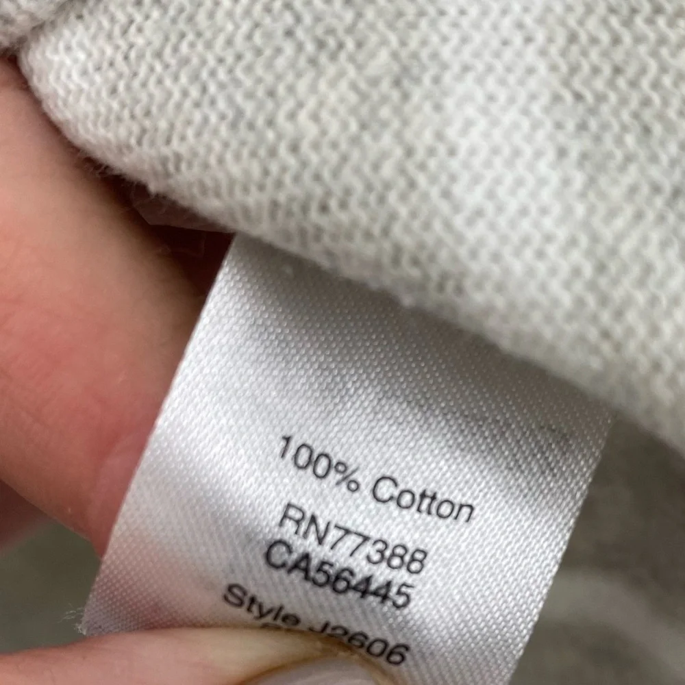 J.Crew Gray White Stripe Ruffle Sweater Size XL